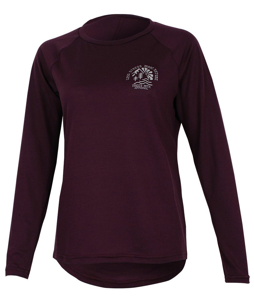 Chandail Manches Longues Mérinos Pour Femme THE ONE in TMA-255.11WC.LS-MP-P by TREES Mountain Apparel