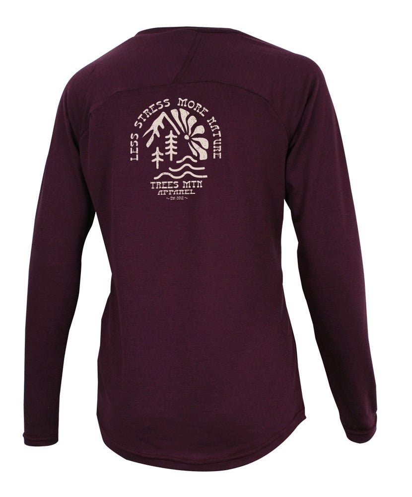 Chandail Manches Longues Mérinos Pour Femme THE ONE in TMA-255.11WC.LS-MP-P by TREES Mountain Apparel