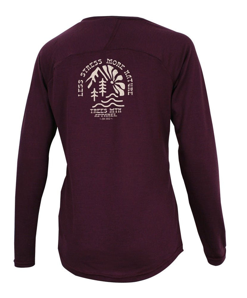 Chandail Manches Longues Mérinos Pour Femme THE ONE in TMA-255.11WC.LS-MP-P by TREES Mountain Apparel