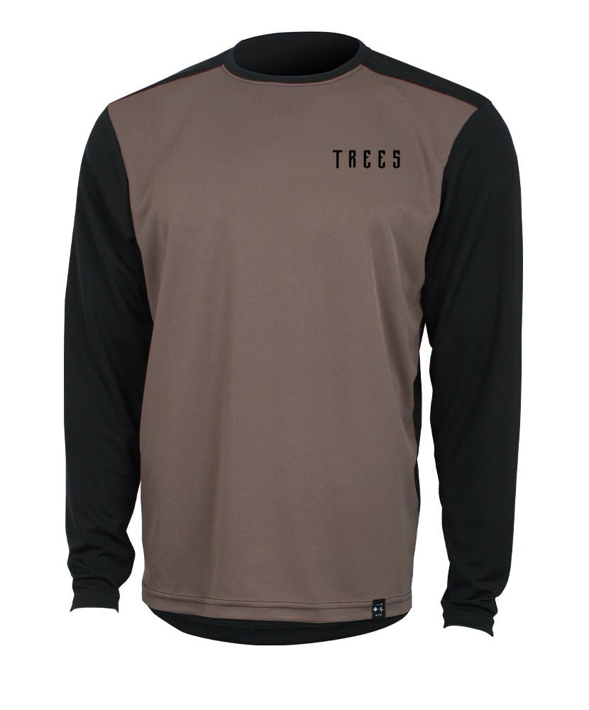 Maillot de Vélo BERM LS | Homme | Noir/ Mocha - Seconde Chance in TMA - 056.9MC - UP by TREES Mountain Apparel