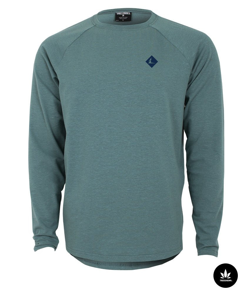 Chandail Chanvre L/S HIGHER | Bleu Acide in TMA-253.2MC by TREES Mountain Apparel