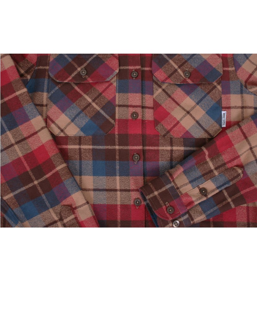 Chemise en Flanelle MAPLE | Choco/Framboise in TMA-180.3WC by TREES Mountain Apparel