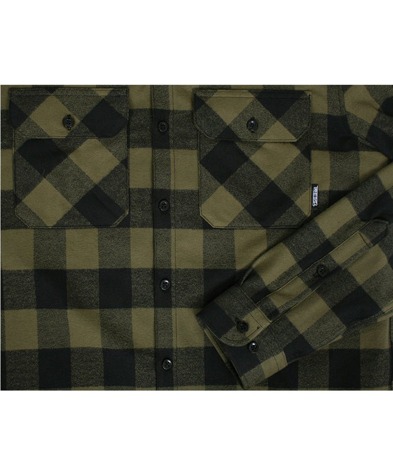 Chemise en Flanelle MAPLE | Olive in TMA-180.3MC by TREES Mountain Apparel