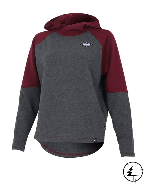 Hoodie Cooldown | Femme | Charcoal/ Bordeaux in TMA-268WC-UP by TREES Mountain Apparel