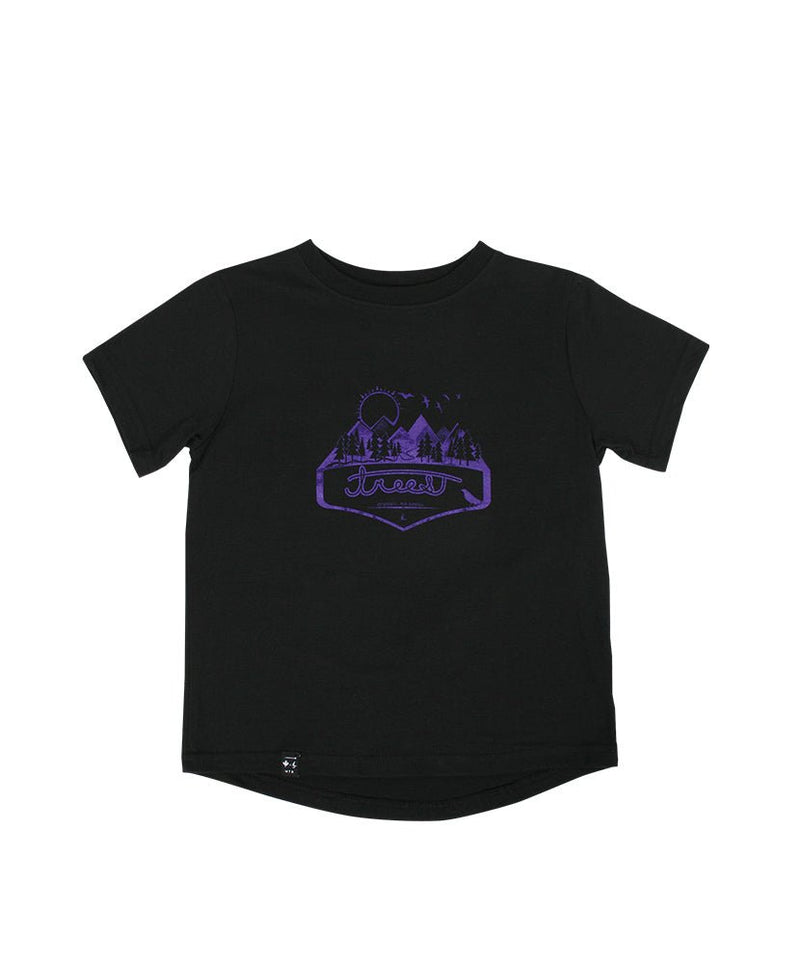 Manches courtes Jr LANDSCAPE | Noir in TMA-140YC by TREES Mountain Apparel