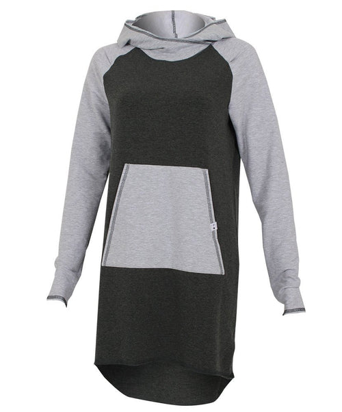 Robe Hoodie Mtn | Noir/Gris Heather in TMA-199.2WC by TREES Mountain Apparel