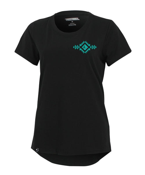 T-shirt Navajo Ltd | Noir/Turquoise in TMA-078WC by TREES Mountain Apparel